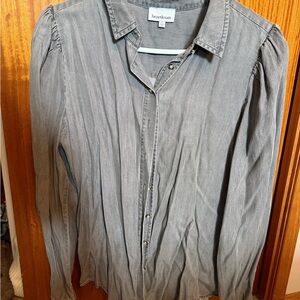 Heartloom Washed Grey Button-Front Blouse